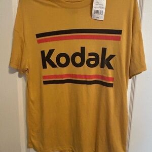 Kodak Mustard Short Sleeve Tee with Logo Size L